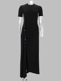 Rabanne Women's Abito Lungo in Jersey Drappeggiato Black