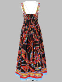 Dolce &amp; Gabbana Women's Abito Lungo in Popeline Con Stampa Multicolor