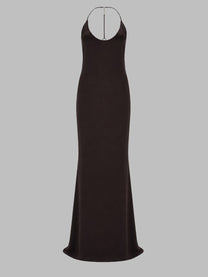 Tom Ford Women's Abito Lungo in Satin DI Seta Brown