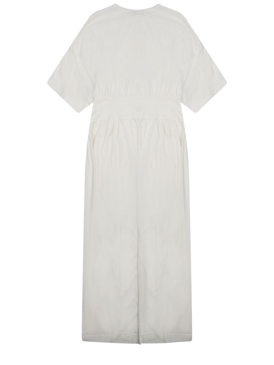 Toteme Women's Abito Midi Manica Corta White