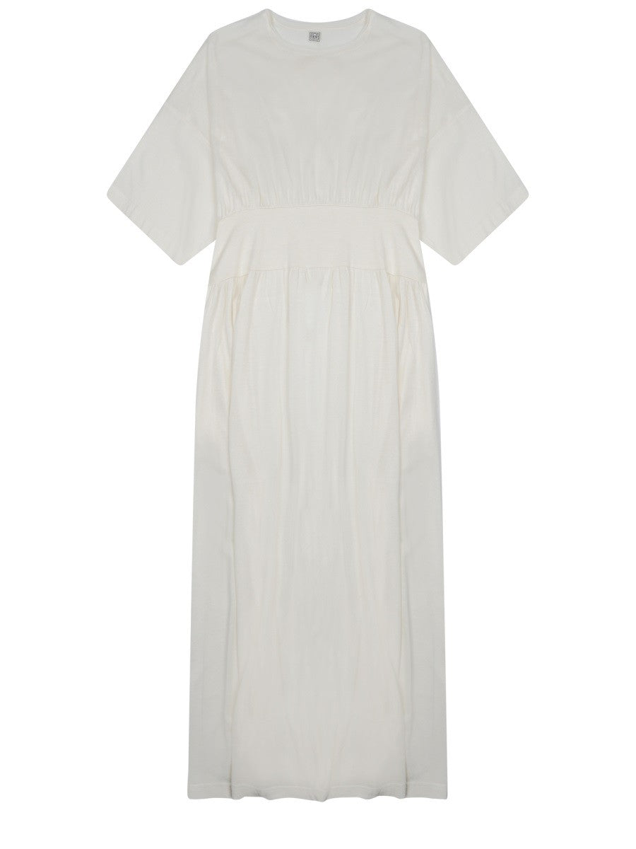 Toteme Women's Abito Midi Manica Corta White