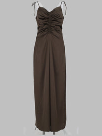 Rotate Women's Abito Midi Arricciato Green