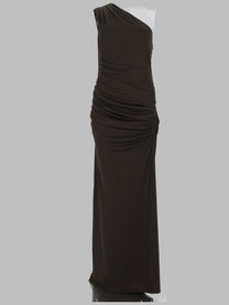Rotate Women's Abito Midi Asimmetrico Green