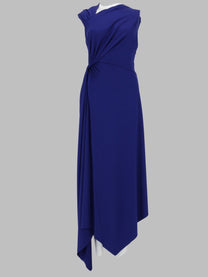 Victoria Beckham Women's Abito Midi Asimmetrico Blue