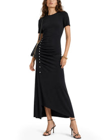 Rabanne Women's Abito Midi Asimmetrico Black