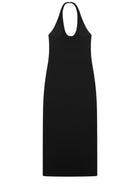Toteme Women's Midi Dress with Neck Halter Black, view 3