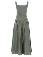 Max Mara Studio Women's Cotton Midi Dress Green, view 3