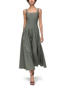 Max Mara Women's Abito Midi in Cotone Green