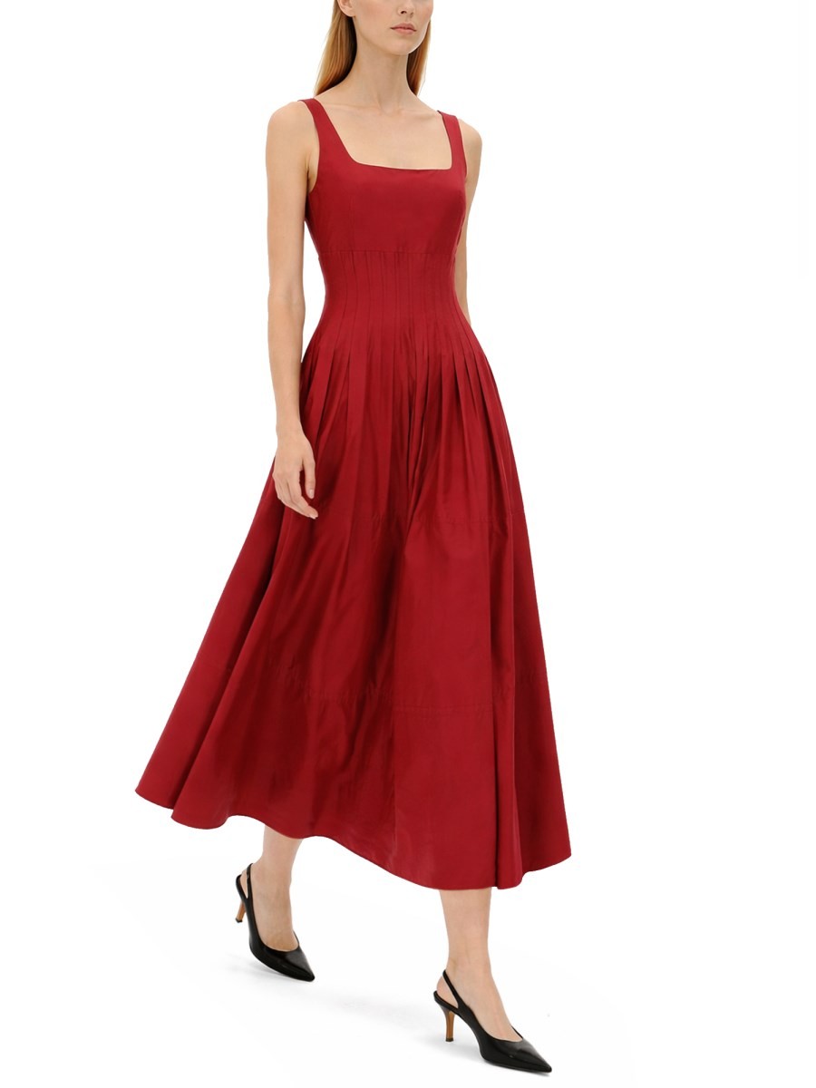 Max Mara Women's Abito Midi in Cotone Red