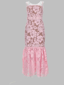 self-portrait Women's Abito Midi in Crochet Blue