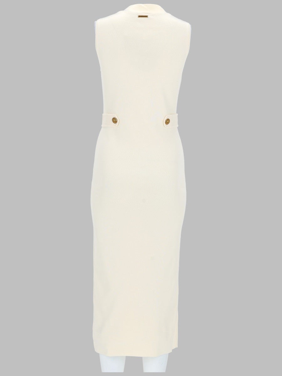 Michael Kors Women's Abito Midi in Maglia Stretch White