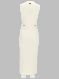 Michael Kors Women's Abito Midi in Maglia Stretch White