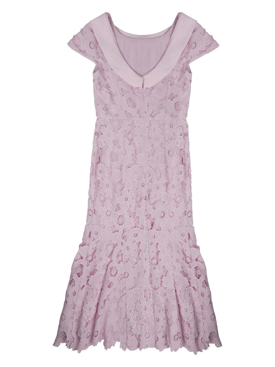 self-portrait Women's Lace Midi Dress with Schiena Scoperta Blue, view 2