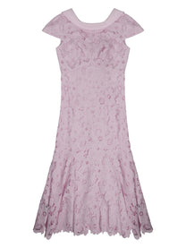 self-portrait Women's Abito Midi in Pizzo Con Schiena Scoperta Blue