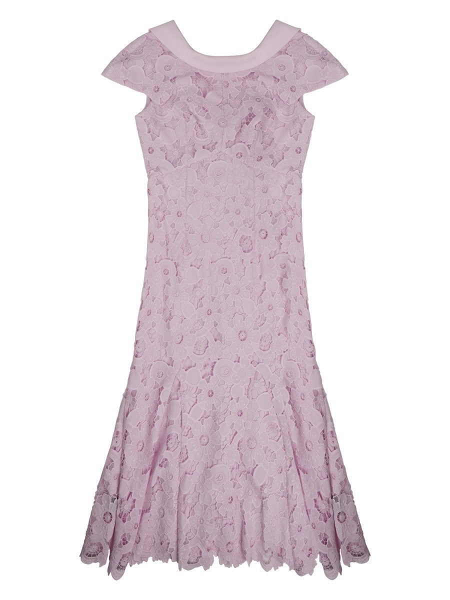 self-portrait Women's Lace Midi Dress with Schiena Scoperta Blue