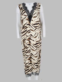 Ganni Women's Abito Midi in Raso Pattern