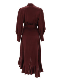 Zimmermann Women's Abito Midi in Seta Red