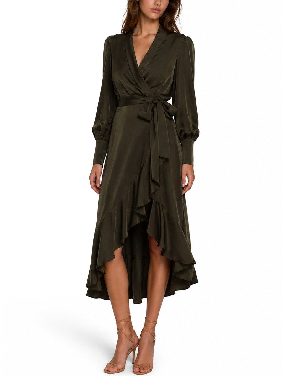 Zimmermann Women's Abito Midi in Seta Green