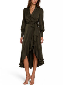 Zimmermann Women's Abito Midi in Seta Green