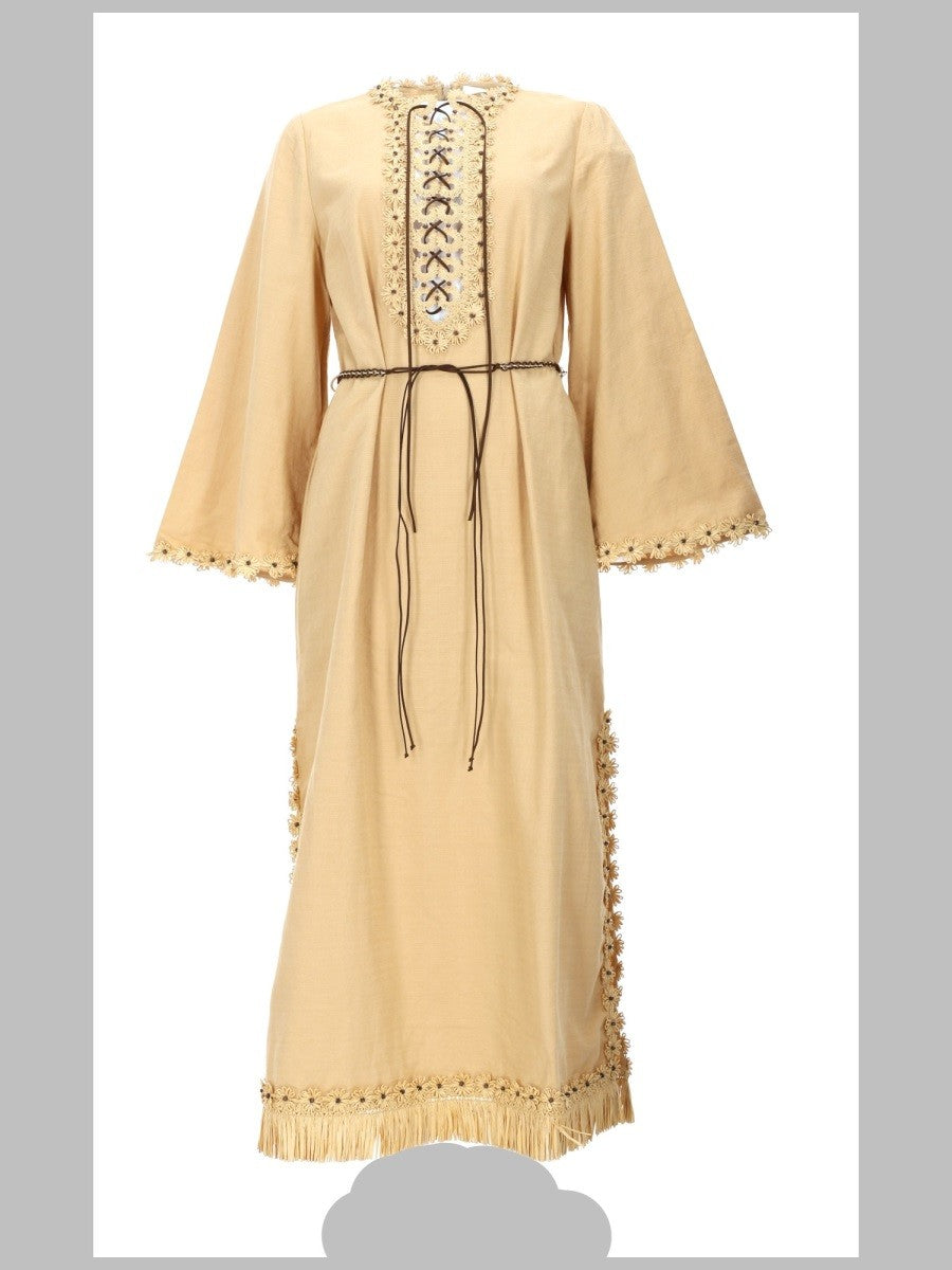 Zimmermann Women's Abito Midi Mahon Beige