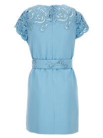 Ermanno Scervino Lace Dress Blue, view 2