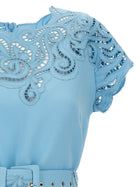 Ermanno Scervino Lace Dress Blue, view 3