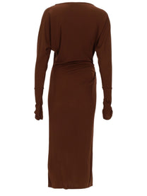 Max Mara Women's Abito Salvo Con Drappeggio Brown