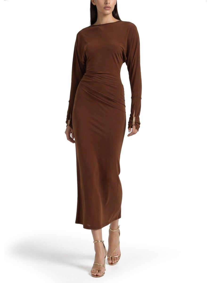 Max Mara Women's Abito Salvo Con Drappeggio Brown