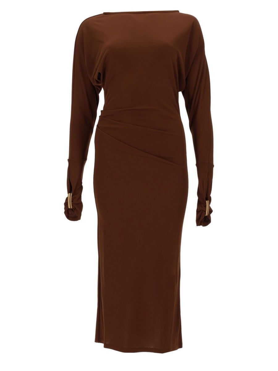 Max Mara Women's Abito Salvo Con Drappeggio Brown