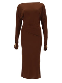 Max Mara Women's Abito Salvo Con Drappeggio Brown