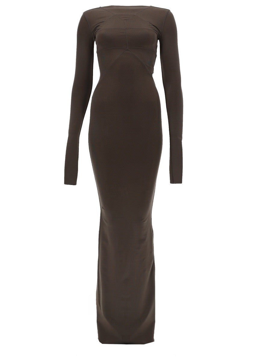 Rick Owens Women's Temple Gown Dress Brown