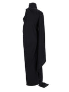 Balenciaga Women's the Door Long Draped Dress Black, view 4