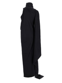 Balenciaga Women's the Door Long Draped Dress Black, view 4
