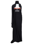 Balenciaga Women's the Door Long Draped Dress Black