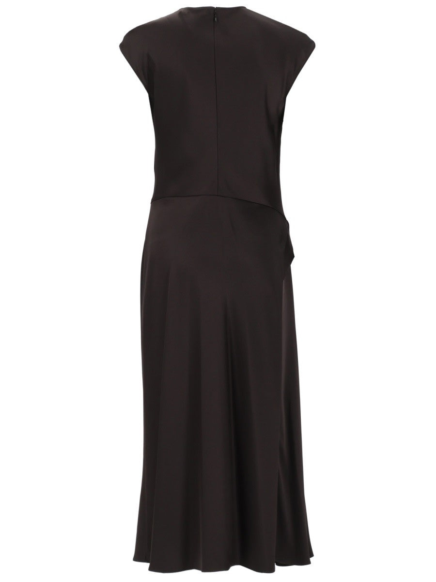 Theory Women's Abito Twist Bodice in Satin Grey