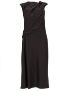 Theory Women's Satin Twist Bodice Dress Grey