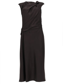 Theory Women's Abito Twist Bodice in Satin Grey