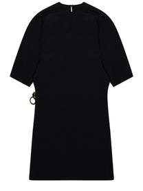 Celine Women's Abito Wrap Con Dettaglio Catena Black