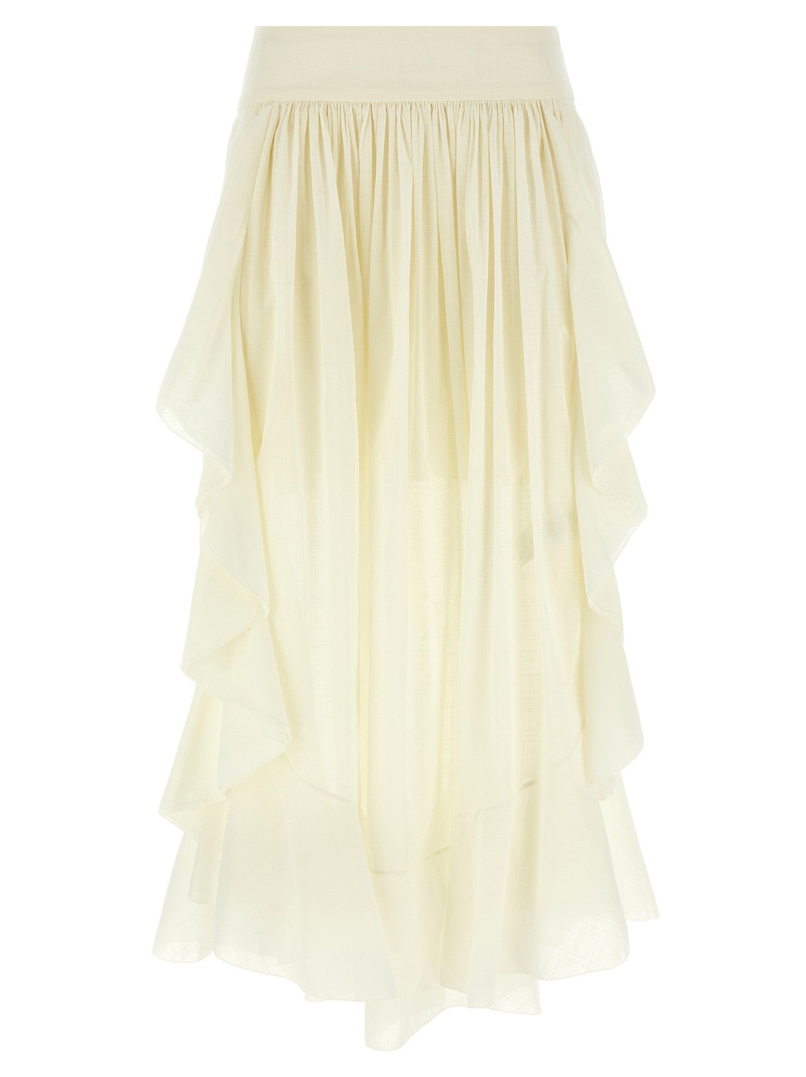 Zimmermann Acacia Ruffle Skirt White