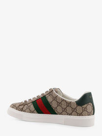 Gucci Men's Low Top Ace GG Supreme Fabric Sneakers Brown