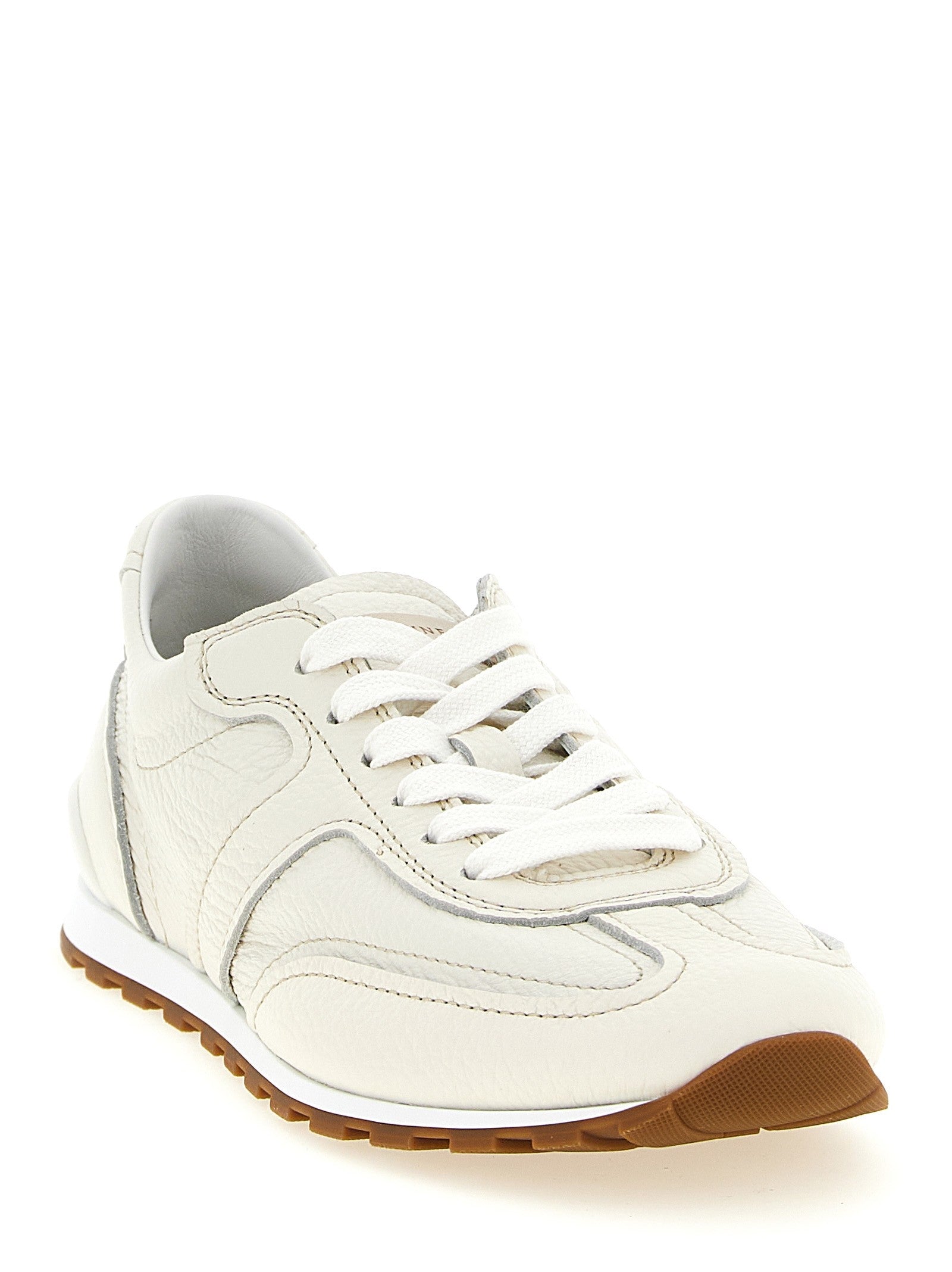 Brunello Cucinelli Women's Leather Sneakers White