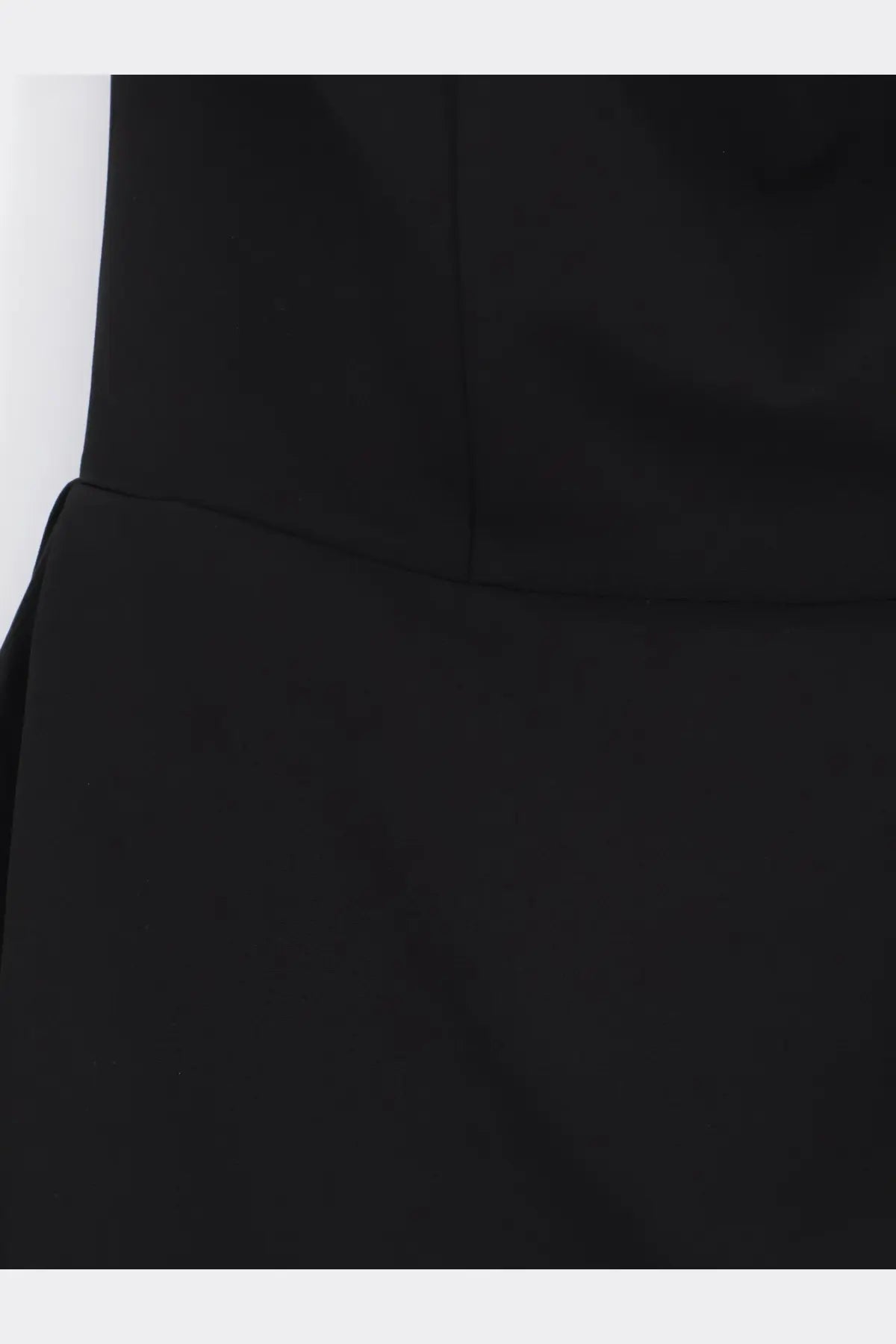 Actualee women’s mini dress black featuring a smooth sleek textured black fabric skirt with clean seam detailing