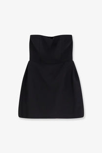 Actualee women’s mini dress black with strapless structured bodice and flared skirt in black fabric