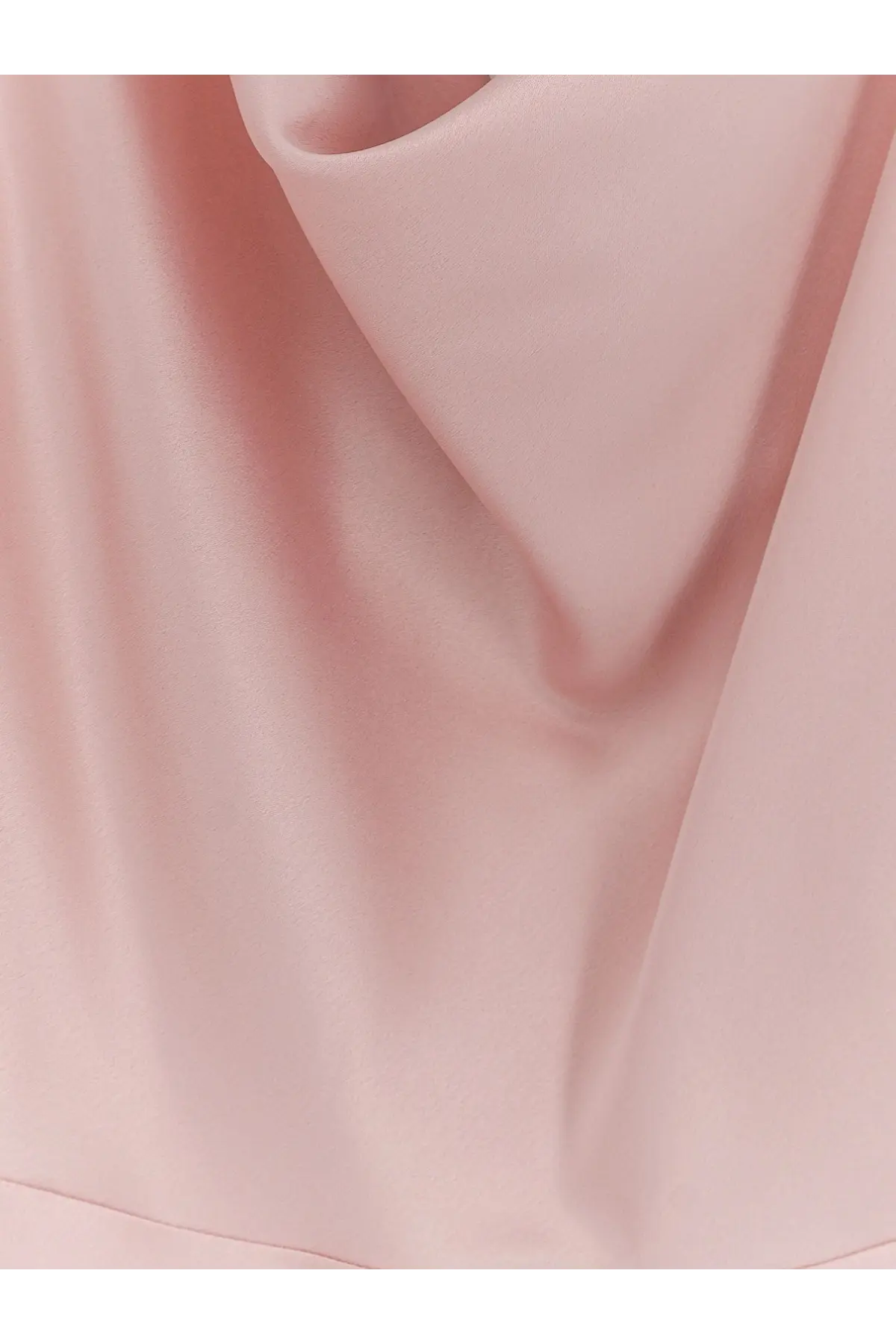 Actualee women’s satin long dress in blush pink with soft folds and smooth flowing fabric texture