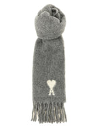 Ami Paris Adc Scarf and Fringes Grey