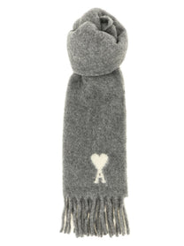 Ami Paris Adc Scarf and Fringes Grey