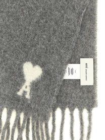Ami Paris Adc Scarf and Fringes Grey