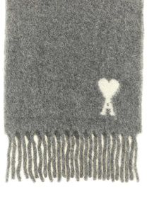 Ami Paris Adc Scarf and Fringes Grey
