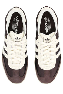 Adidas men’s samba og sneaker brown featuring black and white suede and canvas upper with classic three stripes