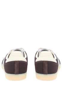 Adidas men’s samba og sneaker brown with a textured fabric upper and rubber sole brown and cream color